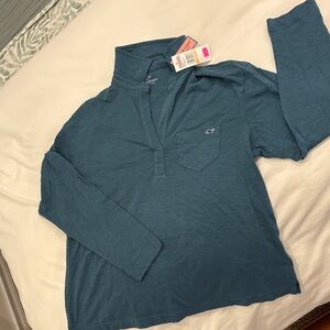 Vineyard Vines Popover Slub Polo-Mallard Blue